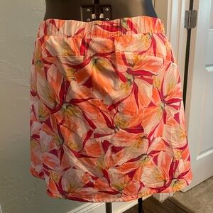 Chico's Vibrant Floral Mini Skirt - Pink and Orange